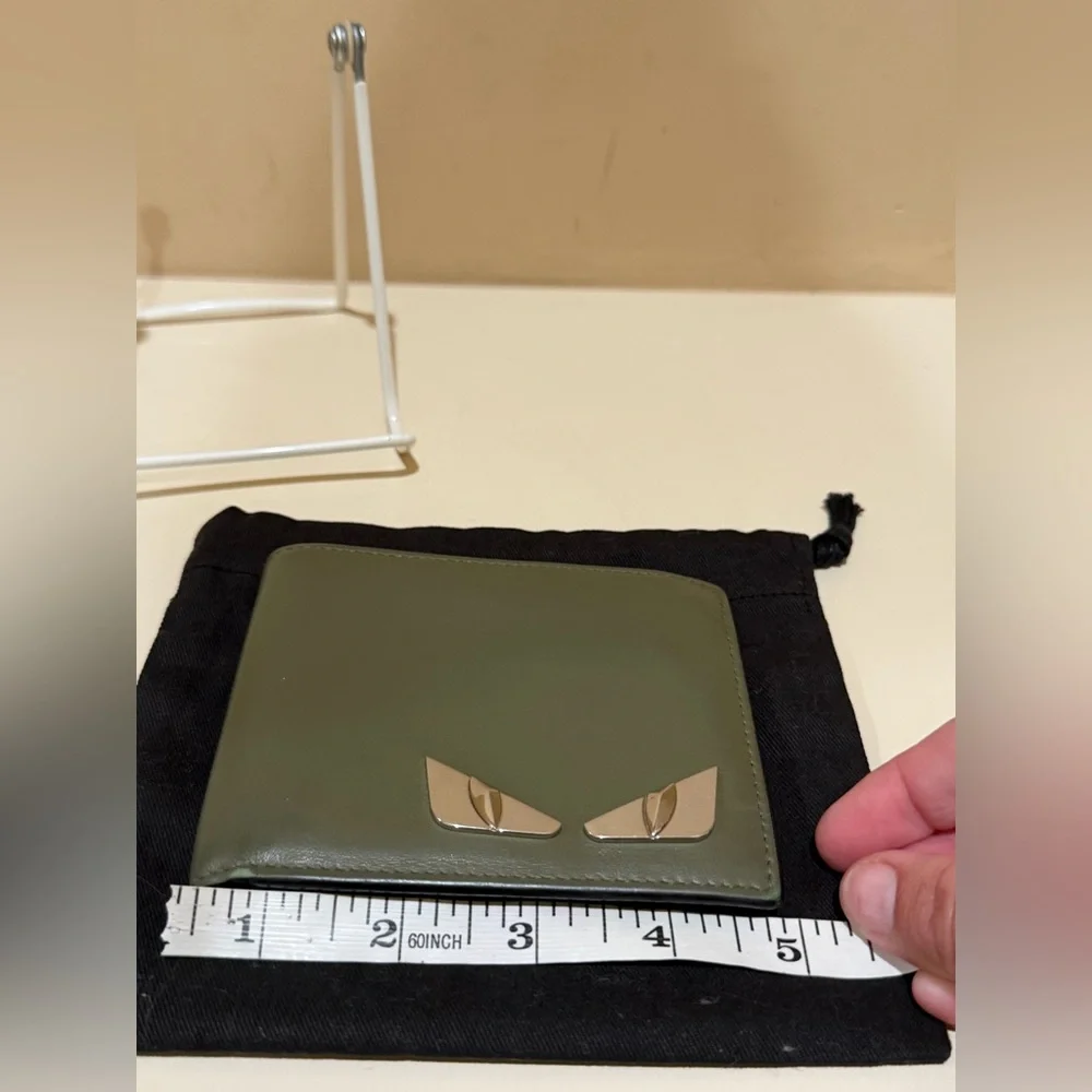 Fendi Olive Green Monster Eyes Bifold Wallet 2018